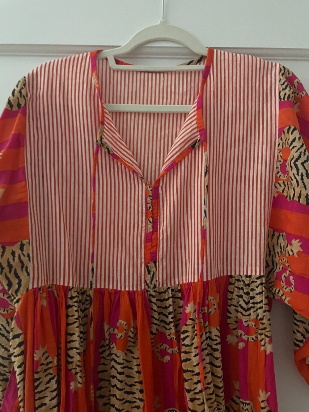 Vibrant block-print Midi/Maxi Dress -S/M - Picture 3 of 3